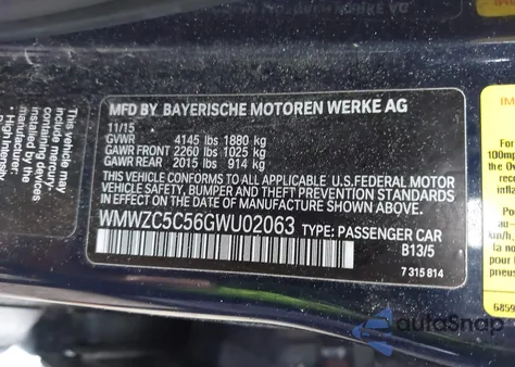 2016 Mini Countryman Cooper S из США, поврежденный, VIN WMWZC5C56GWU02063